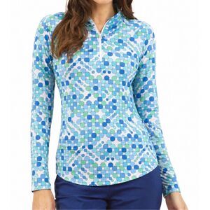 IBKUL SUNNY DAY Seafoam Long Sleeve golf shirt, $98 Med